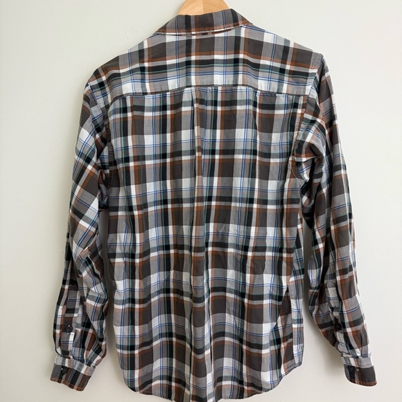 Patagonia Shirt Men's S Gray Plaid 100% Organic Cotton Button Up Long Sleeve - Picture 7 of 9